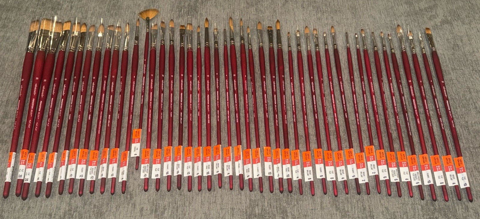 Princeton Velvetouch Watercolor/acrylic Paint Brushes! Lot of 44! NEW/FREE SHIP!