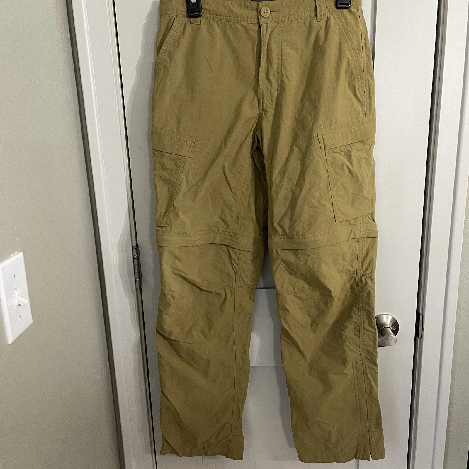REI CO-OP Men’s Zip Off Hiking Pants Cargo Khaki 30x34 Outdoor Convertible