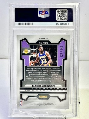 2023-24 Panini Prizm - Magic Johnson #185 Blue Sparkle Prizm /144