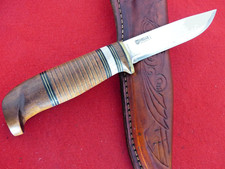 Helle Norway Fjellkniven Model 4 1950-70 vtg mint leather Fixed Blade Knife