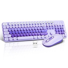 Wireless Keyboard and Mouse Combo, Full Size Compact Quiet Wireless Keyboard and