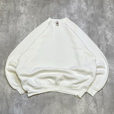 Vintage 90s Fruit Of The Loom Everyday Blank White Crewneck Sweatshirt Adult XL
