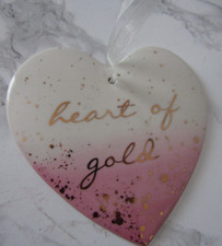 Next Ceramic Heart wall Decor style Heart hanging wall plaque 'Heart of Gold'