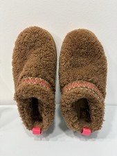 UGG Women Tazz Heritage Braid Slip-On Platform Mule Slipper Size 9 Hardwood