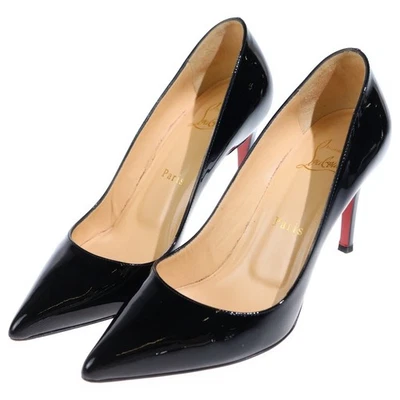 Christian Louboutin PIGALLE 85 Heel Pumps Sandale EU:37 US:7 Schwarz Lackleder - Bild 1 von 4