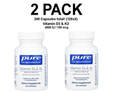 Pure Encapsulations, Vitamin D3 & K2, 2 PACk, 120 Capsules (240 total!)