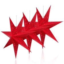 3 Pcs Hanging Star Lights Christmas Festive Decorative Lampshade Ceiling Shades