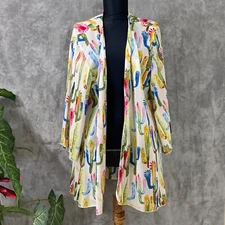 Women’s One Size Semi sheer Cactus Kimono Style Cardigan Rodeo SW Novelty print