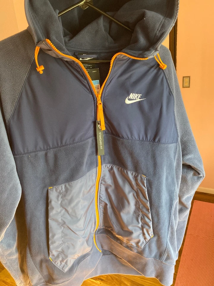 Nike Sport Jacket Polar Club Navy with pockets Men Sportswear Lifestyle Sz M - Image 2 of 4