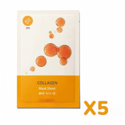 The Saem Bio Solution Mask Sheet Bundle Set 5 Types Collagen  20g x 5sheets #mde