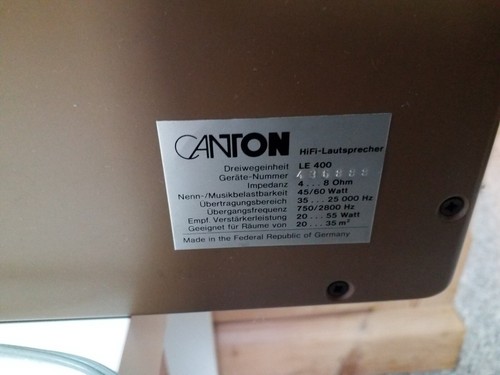 CANTON LE 400 HiFi Lautsprecher Box / Regalbox braun 45/60 Watt 4/8 Ohm gepflegt - Bild 7 von 9