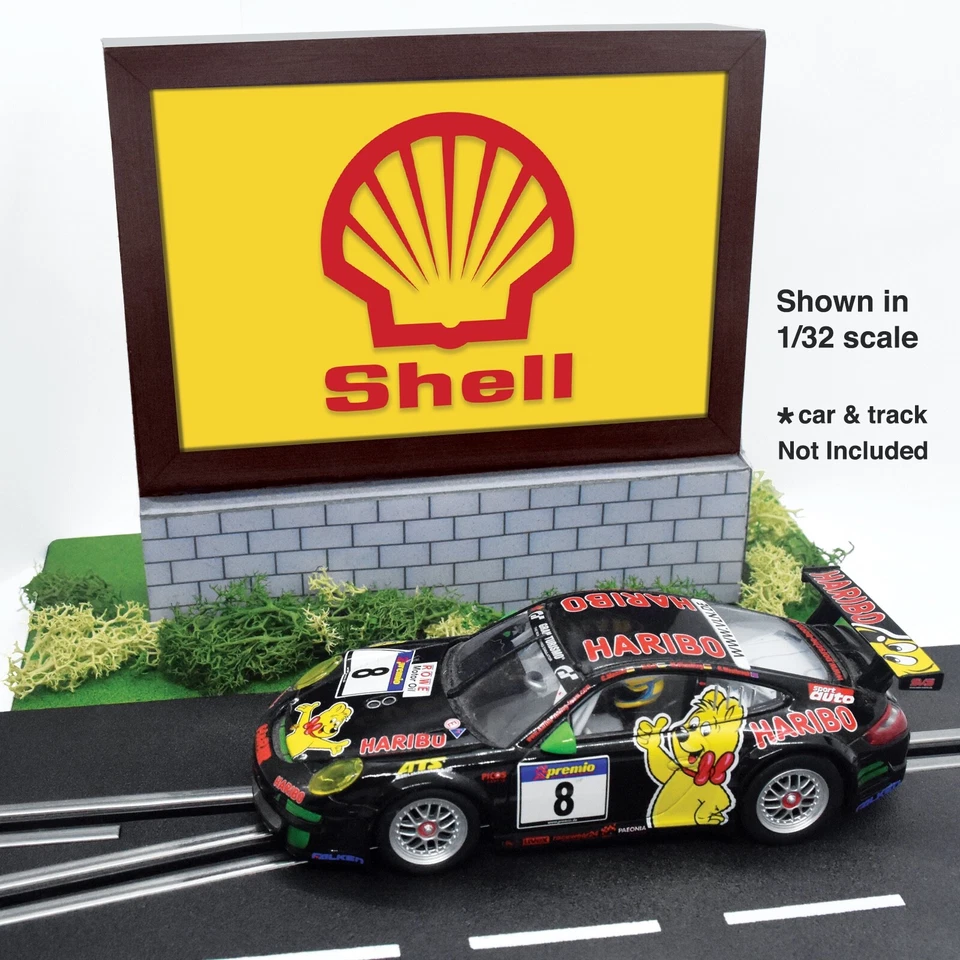 Modelos de carreras reales — Cartelera en carretera "SHELL" escala 1/32 slot car building Foto 2 de 4