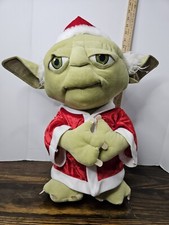 Star Wars Yoda Santa Claus Christmas Holiday Door Greeter Plush 22" Tall