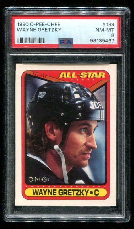 1990 O-Pee-Chee #199 Wayne Gretzky PSA 8 NM-MT Kings HOF~(PL)