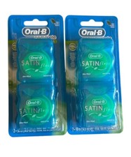 Lot of 2 x 2  4 packs ORAL B Complete SATIN Dental FLOSS MINT Flavor 54 Yard Ea