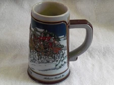 Budweiser Anheuser-Busch / Collector’s Stein 1989 Clydesdales - Winter’s Evening