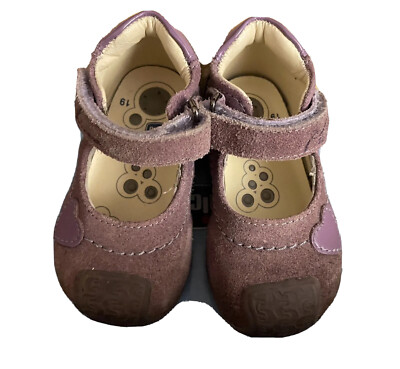 Chicco Baby Ballerina Gamy Shoes US 3 EU 19 Purple SuedeAdjustbl Strap Mary Jane