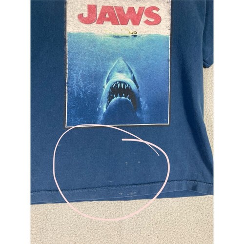 Jaws Universal Studios Youth Medium T-Shirt Blue Graphic Movie Tee Rare - Picture 5 of 10