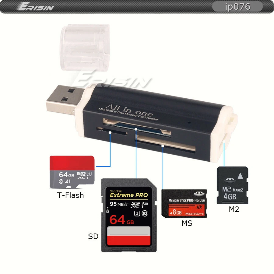 All in One Multi USB Card Reader Support all Micro M2 SD/MMC/SDHC... Top Quality - Image 2 of 4