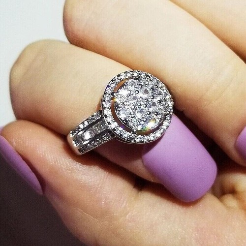 1.9 CT Anniversary Ring 925 Silver Plated Adorable Ring For Christmas Gifts - Afbeelding 6 van 10