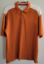 Nike Golf Fit Dry Polo Shirt Men's Size Large Orange White