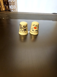 Two Ceramic Arkansas Thimbles