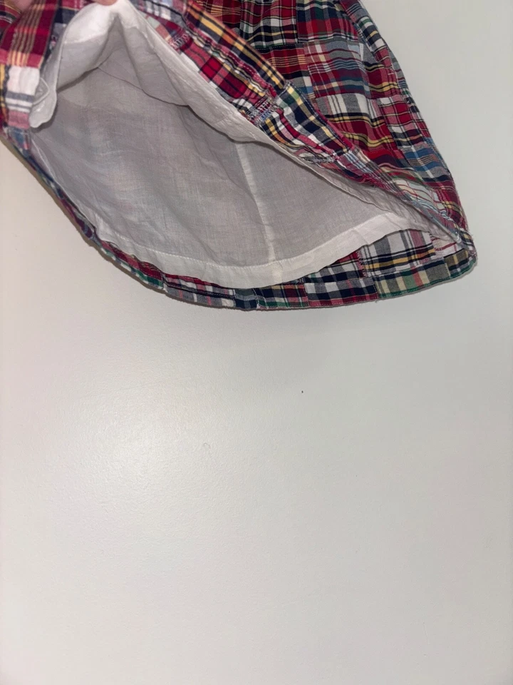 Falda Británica Caqui Talla 4 Mini Falda Patchwork Algodón a Cuadros Multicolor Blanco De Colección Foto 3 de 4