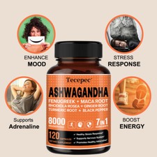ASHWAGANDHA Capsules Antioxidant Improve Sleep Quality Enhance Immunity 30-120