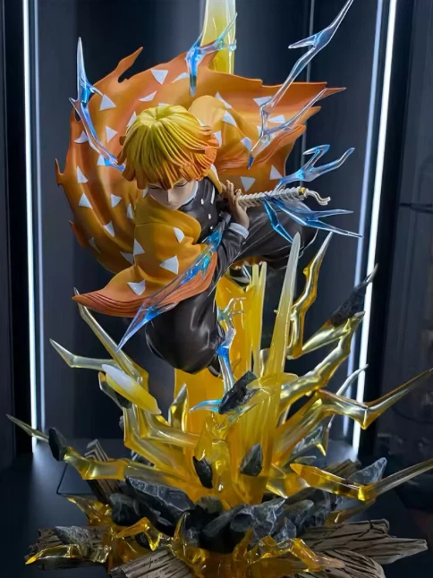 11" Agatsuma Zenitsu Demon Slayer Statue Figure Recast Two-Headed Sculpture - Image 3 of 4