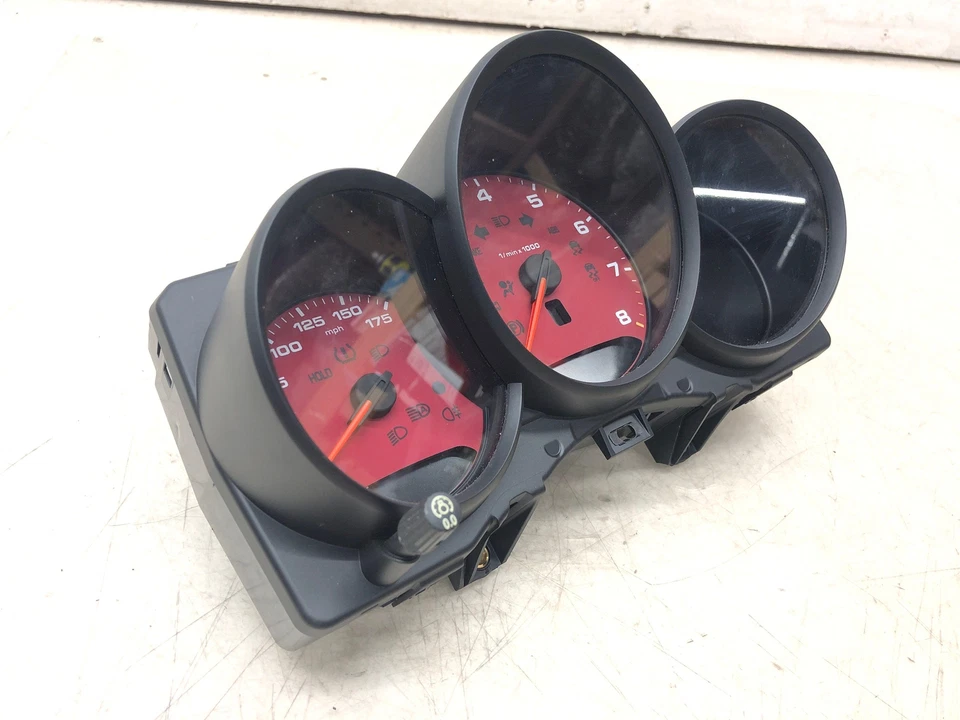 Porsche Cayman 2017-2019 velocímetro calibre clúster esfera roja burdeos *20K* OEM Foto 2 de 4