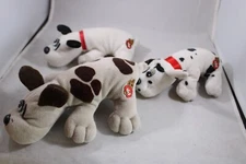 Small lot of Vintage 3 Pound Puppies! Mini Dogs - Grey White Spotted Spots