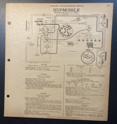 1932 Hupmobile Model B 1932 Hupmobile Model F Auto Electrical Schematic