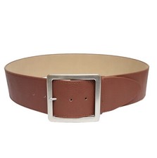 Wide Width Belt with Square Silver Buckle
