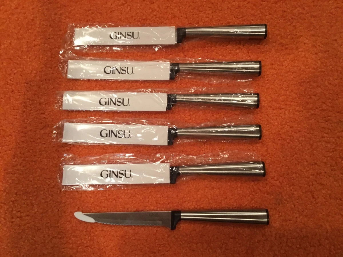 Ginsu 6-Inch Stainless Steel Chef’s Knife Multi-Purpose Dual-Serrated- Set  of 6