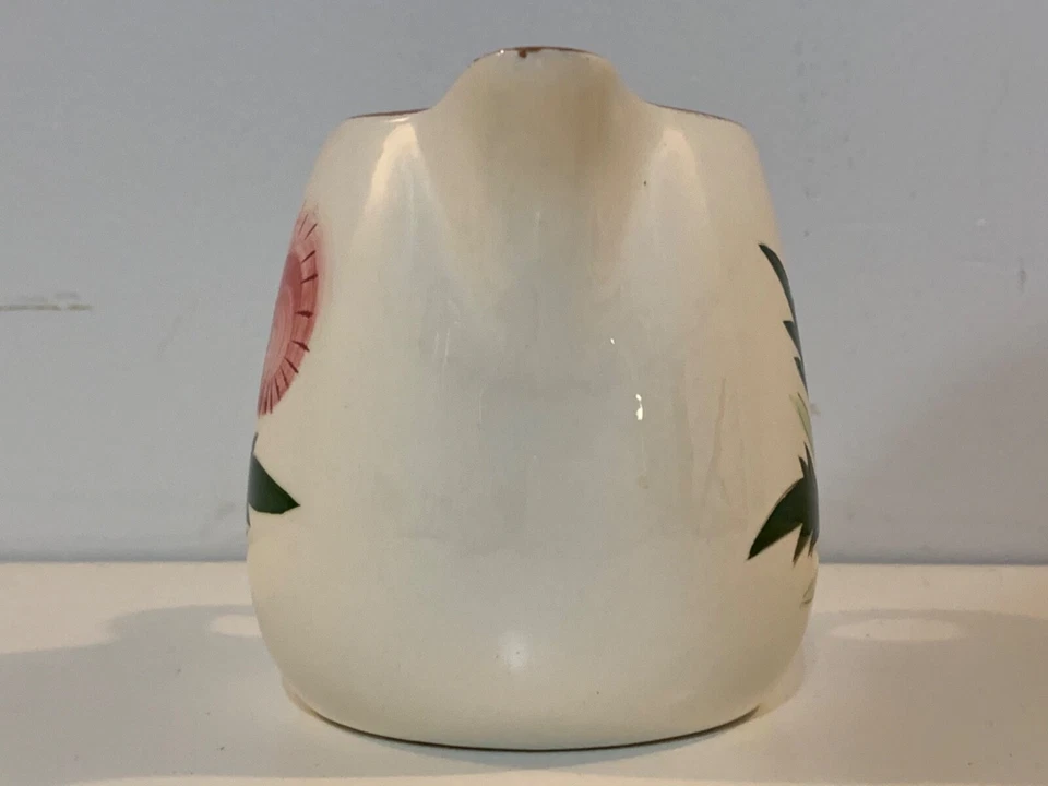 Vintage Stangl Pottery Hand Painted “Thistle” 12 Gravy Boat and 10 oz Pitcher - Image 3 of 4