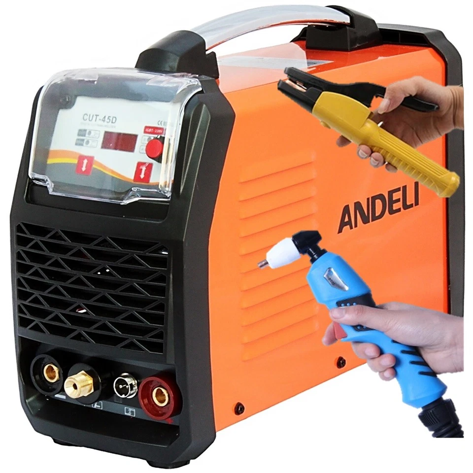 ANDELI 45A Plasma Cutter 250A MMA/ARC/Stick DC Welder 2 in 1 Inverter Machine