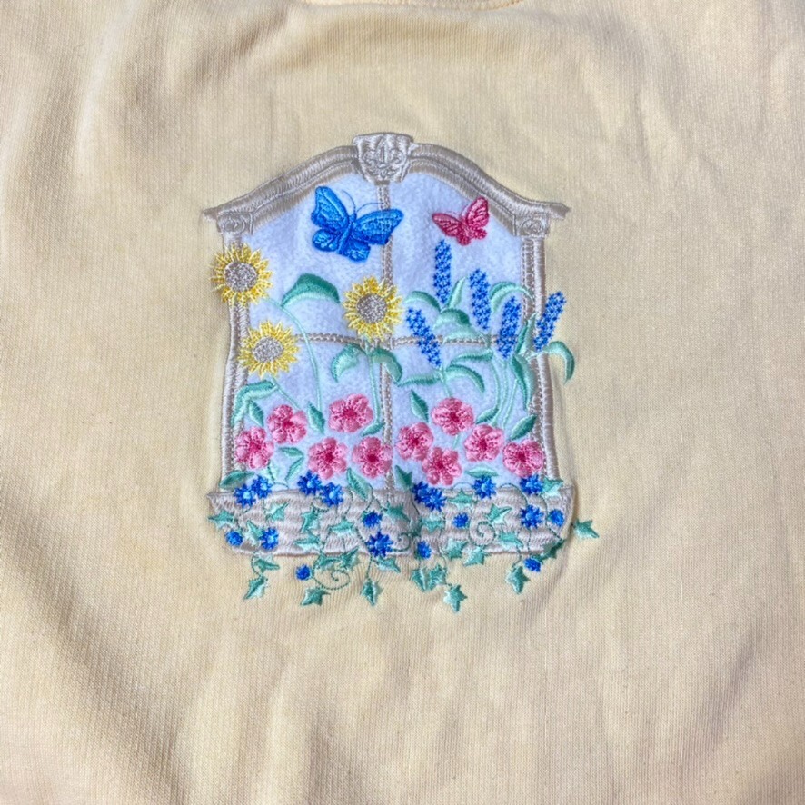 Classic Elements Window Pane Floral Butterfly Cre… - image 2