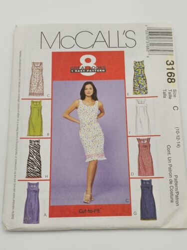 McCalls Sewing Pattern 3168 Size 10-14 Sleeveless Dress Scoop Neck Misses, Uncut - Picture 1 of 3