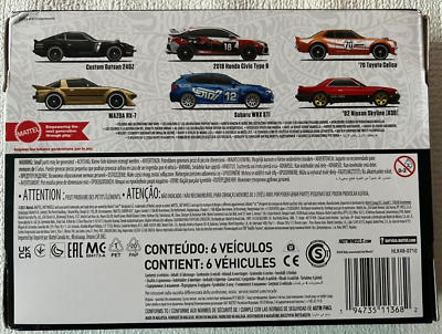 NIB 2021 Hot Wheels Japanese Cars Culture 6 Car Box Set - 1/64