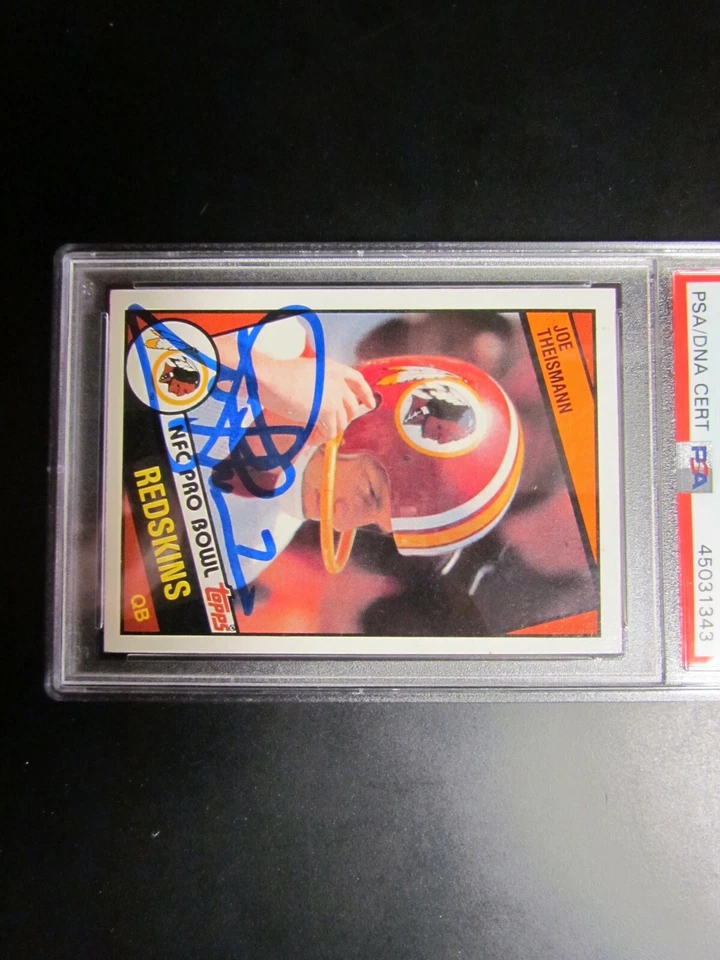 1984 Topps Joe Theismann Signed Baseball Card PSA Certified - Image 2 of 4
