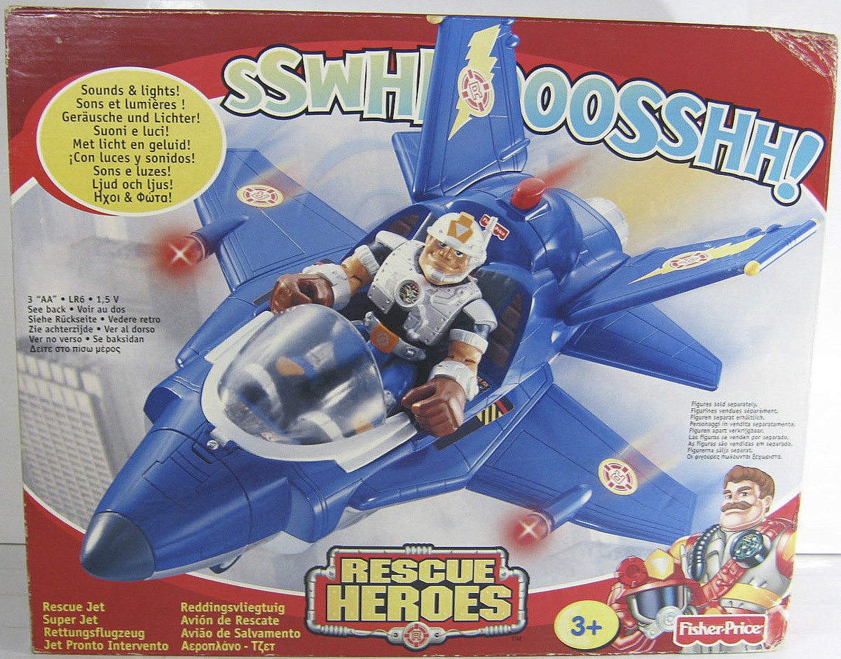 2000 FISHER PRICE RESCUE HEROES RESCUE SUPER JET MADE IN