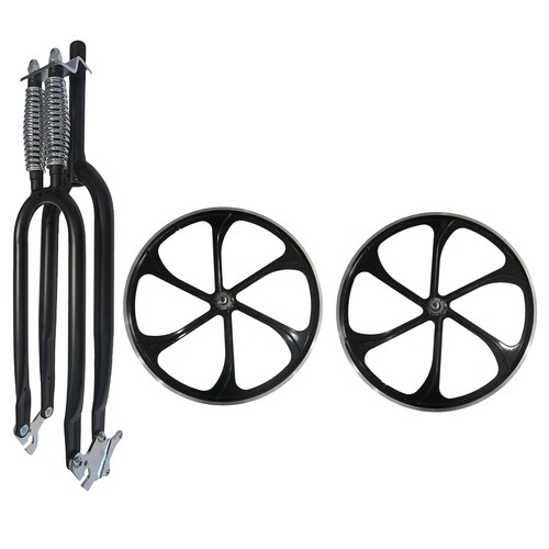 Horquilla de resorte para bicicleta DONSP1986 26" con auriculares, 1" roscado y juego de ruedas con rueda libre - Imagen 56 de 66