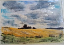 Franz Ehmke*1928-2018 DDR Painter Barley Fields Between Schönfließ Mühlenbeck