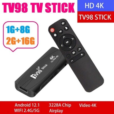 TV98 STICK 1G+8G Android12.1 2.4G 5G WiFi Android BOX 4K 60Fps