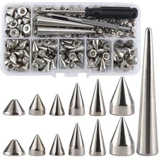 135 Mixed Shape Spikes Studs Kit Screw Back Spikes for Leather Shoes Belts