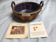 LONGABERGER 2005 INAUGURAL BASKET W/ PLASTIC protector Cloth Liner