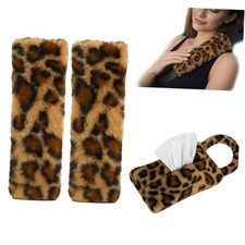 Leopard Print Seatbelt Covers   High Seat Belt Cover 2pcs Tissue Box Cover 1pc