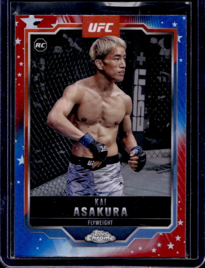 2025 Topps UFC Chrome Kai Asakura RC Red & Blue Refractor Rookie #161