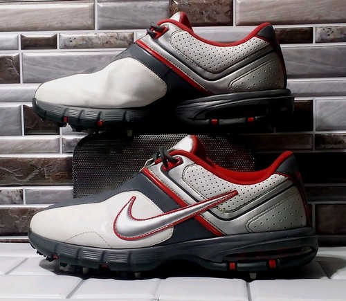 Nike Air Rival 2.5 Golf Shoes Cleats Men's Size 7.5 White Red Gray - #552082-102 - Picture 9 of 14