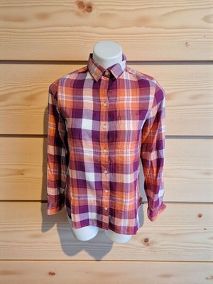 Old Navy Shirt Womens XSmall Orange/purple Plaid Classic  Button Up